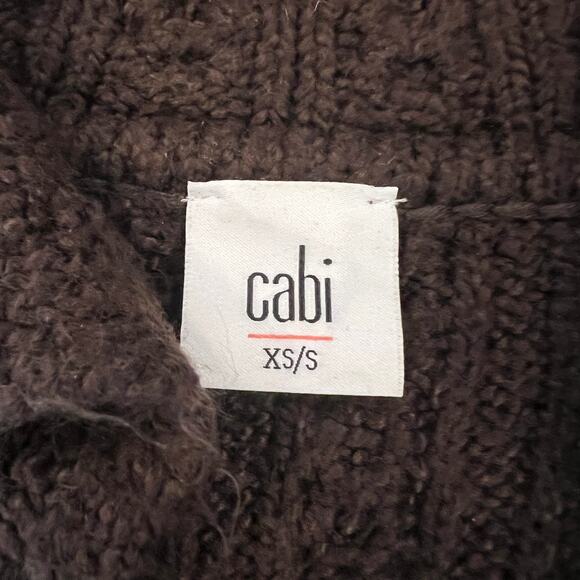 CAbi Brown Repose Chunky Knit Cape Open Cardigan Sweater #3702 - SIZE XS/S - Picture 3 of 10